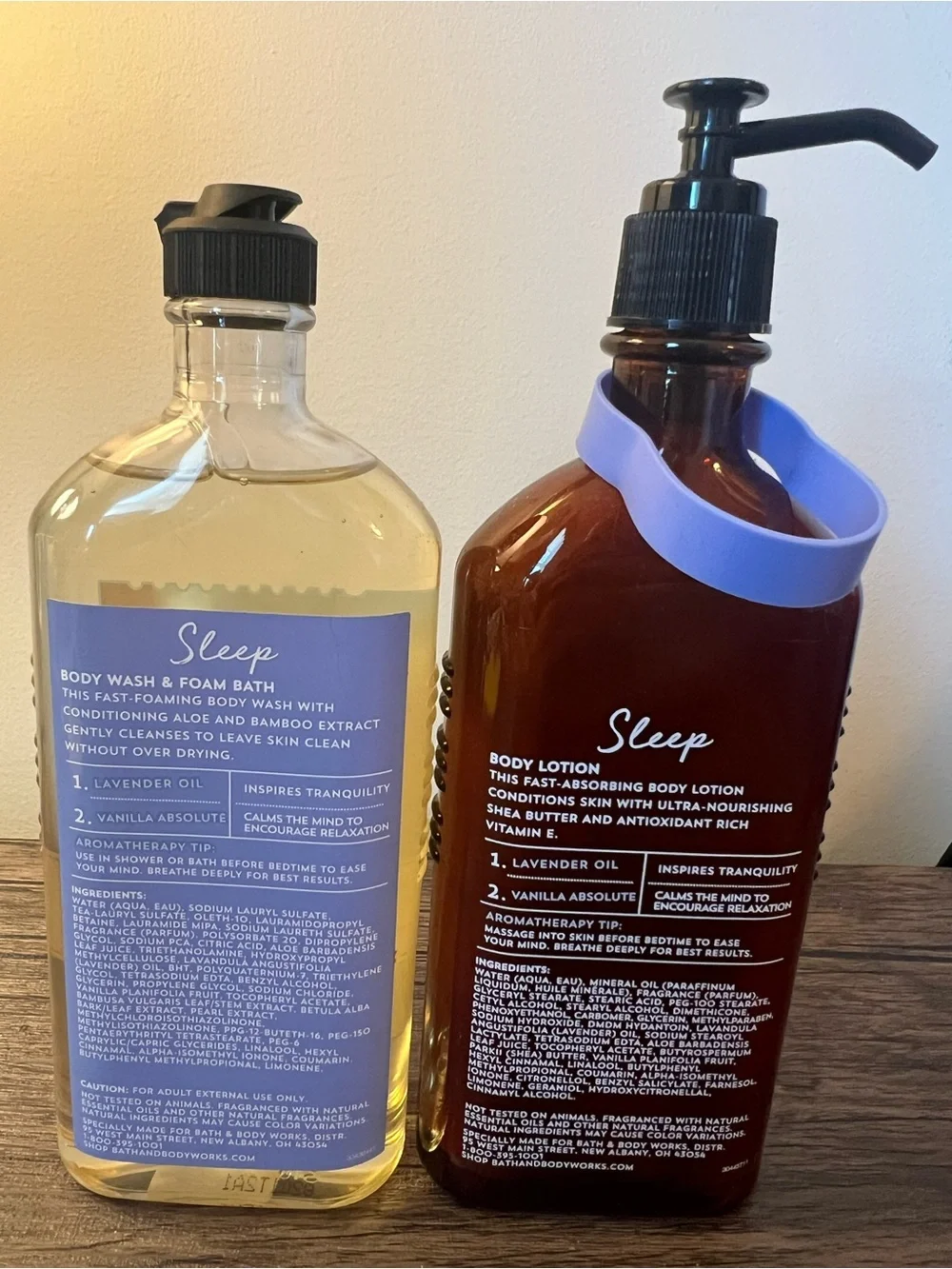 The Bath & Body Works Aromatherapy Sleep Lavender Vanilla Oils Wash + Lotion Set